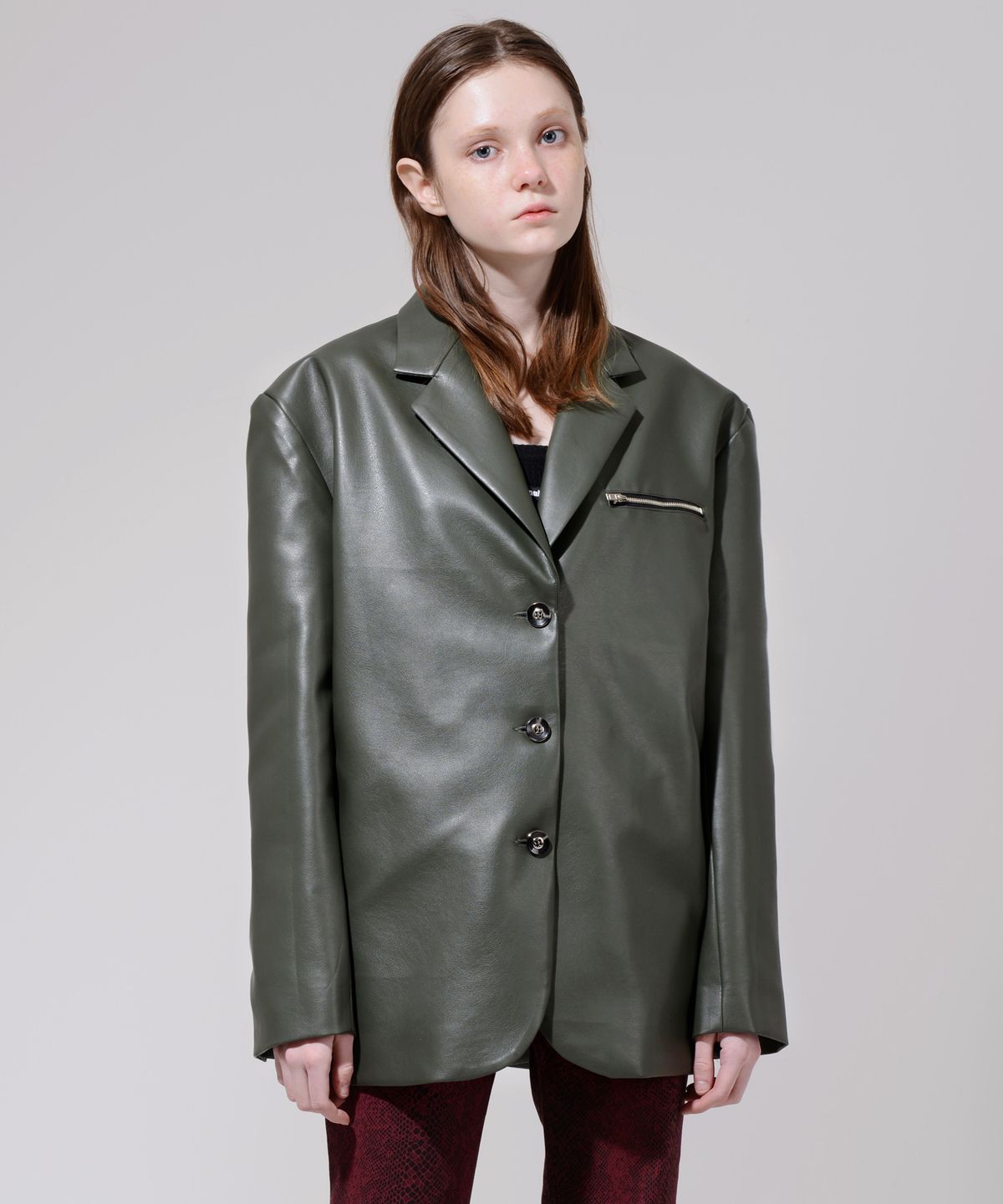 팔레트(PALETTE) DAILY LEATHER 3B BLAZER (OLIVE)