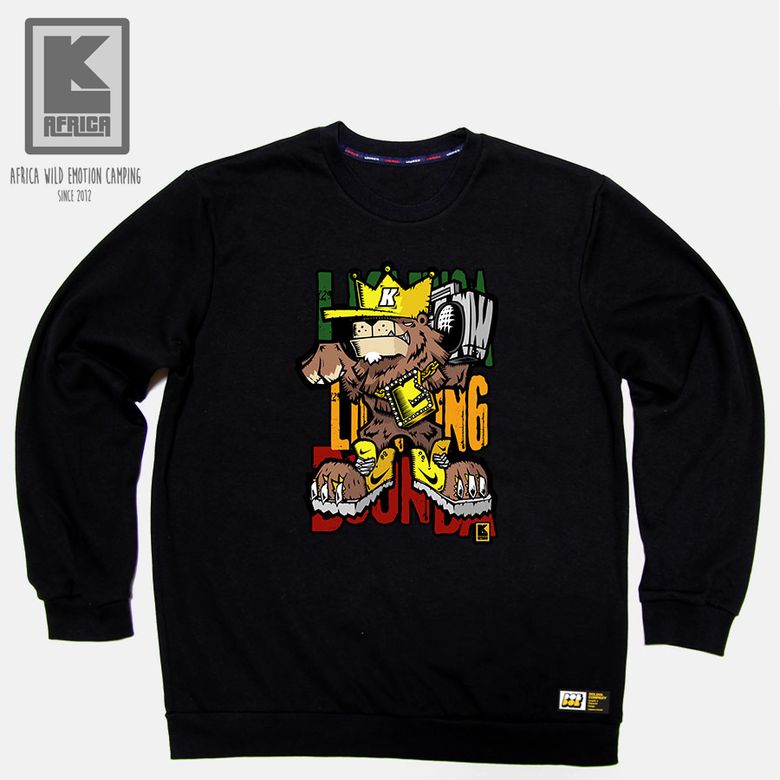 LK AFRICA_MTM_19 아프리카 감성 캠핑 브랜드 엘케이 아프리카 사자 캐릭터 그래픽 디자인 맨투맨 긴팔티 긴팔