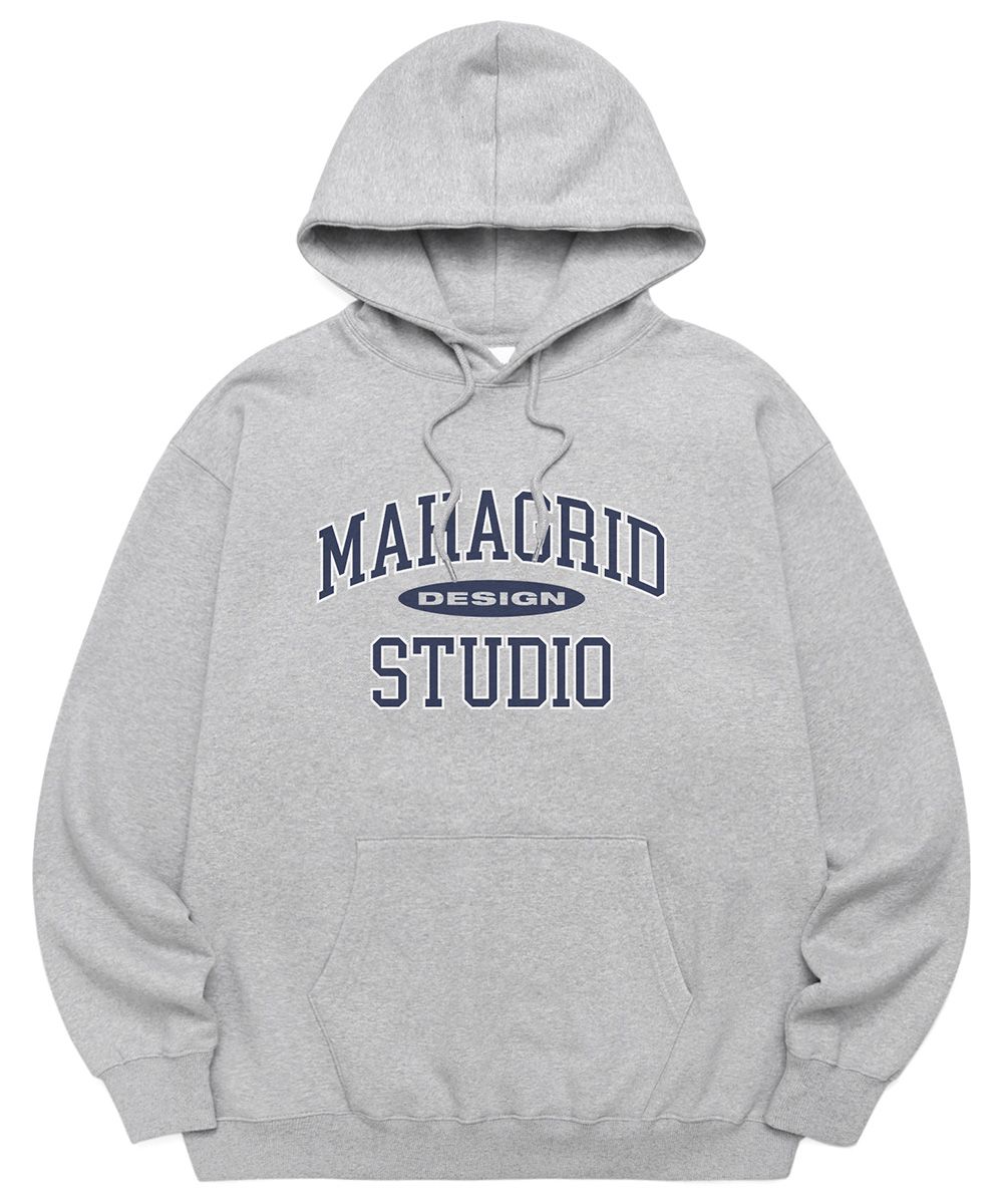 MUSINSA | MAHAGRID COLLEGE LOGO HOODIE GRAY(MG2ESMM401A)