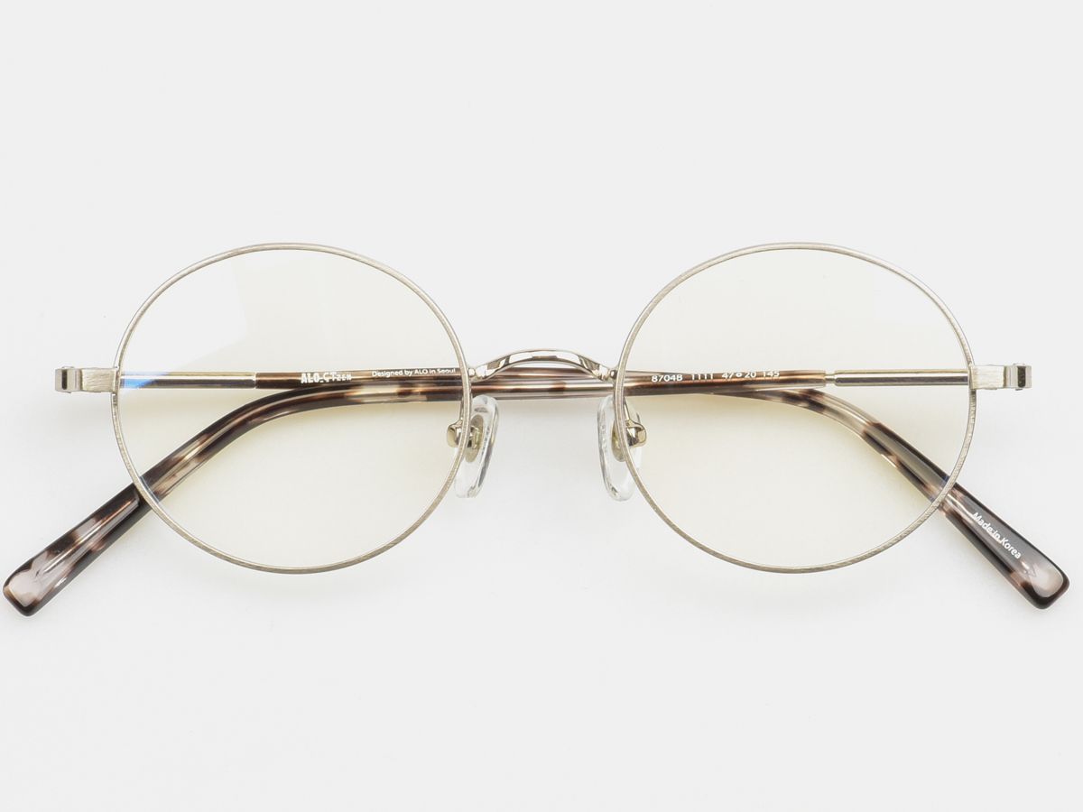 알로아이웨어(ALO EYEWEAR) [ALO:CTZEN] CI8704B C2 모던 아세테이트 팁 실버 메탈 라운드 안경