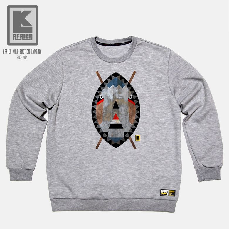 LK AFRICA_MTM_31 아프리카 감성 캠핑 브랜드 엘케이 아프리카 코뿔소 캐릭터 그래픽 디자인 맨투맨 긴팔티 긴팔