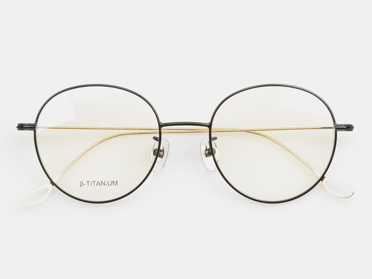 알로아이웨어(ALO EYEWEAR) [ALO:CTZEN] CI8708B C2  베타티타늄 초경량 세미오버사이즈 블랙/골드 슬림 안경테