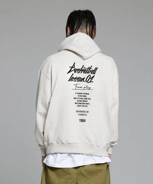 쿼터 팀플레이 오트밀 블랙 후드