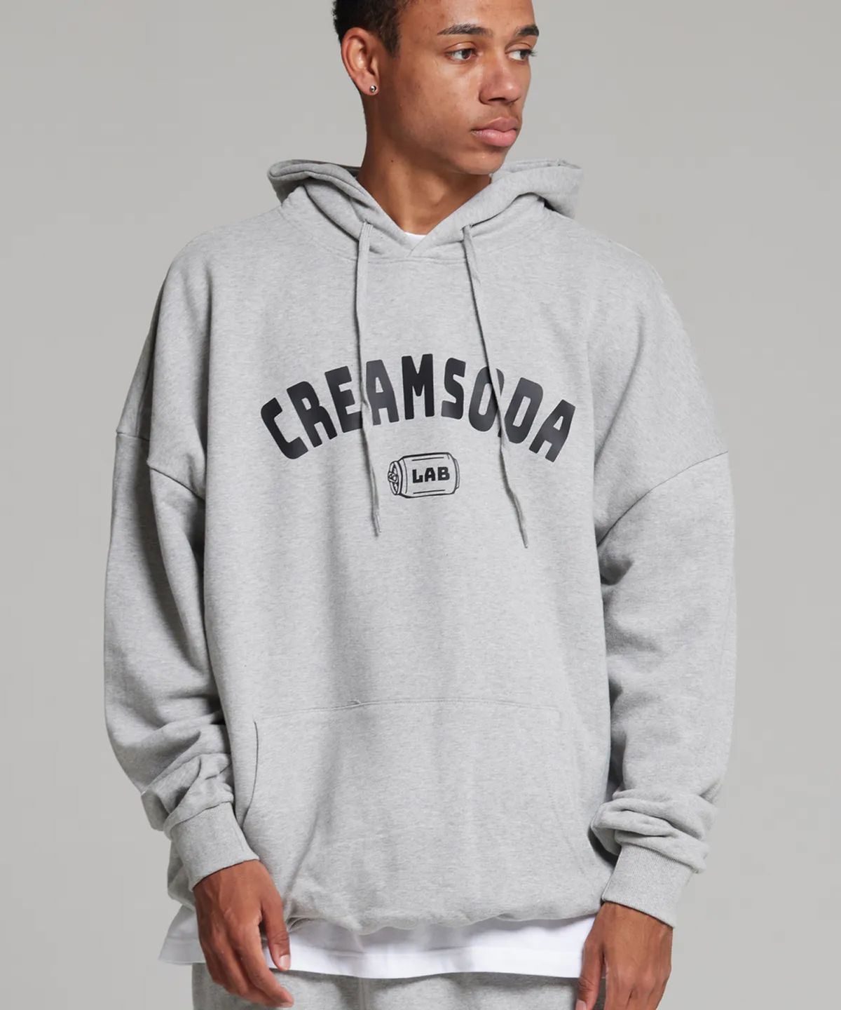 크림소다랩(CREAM SODA LAB) 오지 아크로고 후드 그레이