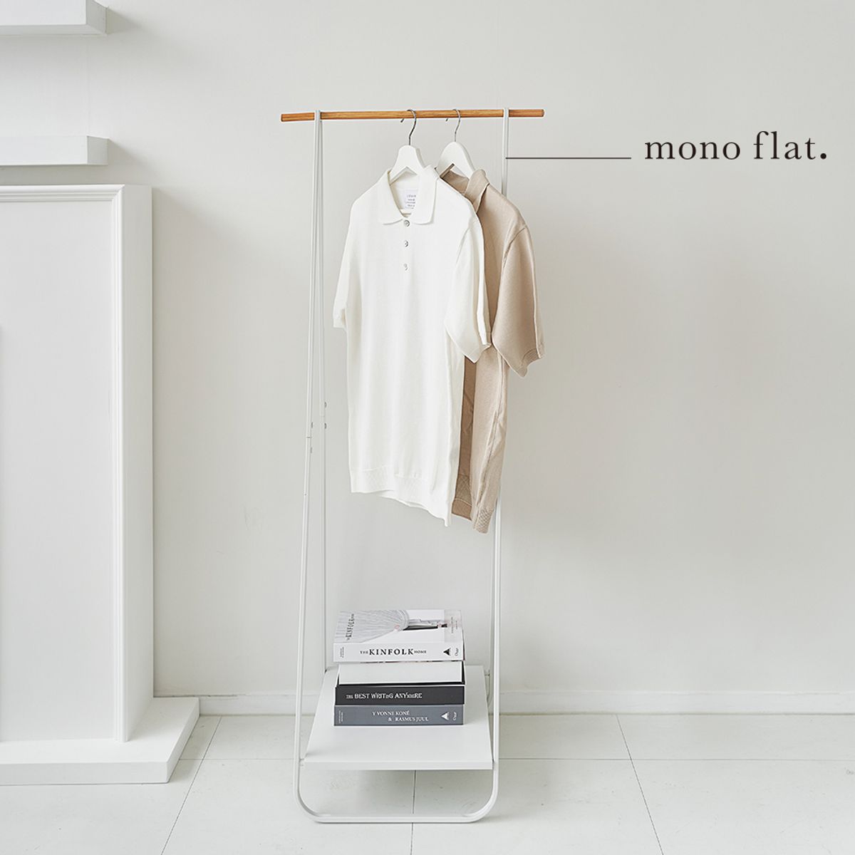 모노플랫(MONOFLAT) 와이드 선반 A자 스탠드 행거