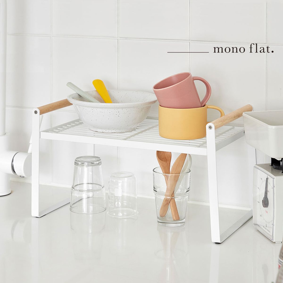 모노플랫(MONOFLAT) 다용도 주방 싱크대 2단 수납 선반 소/대