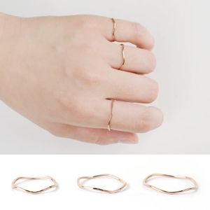 [남여공용] 써지컬스틸 로즈골드 물결 링 / GSPR-006-1