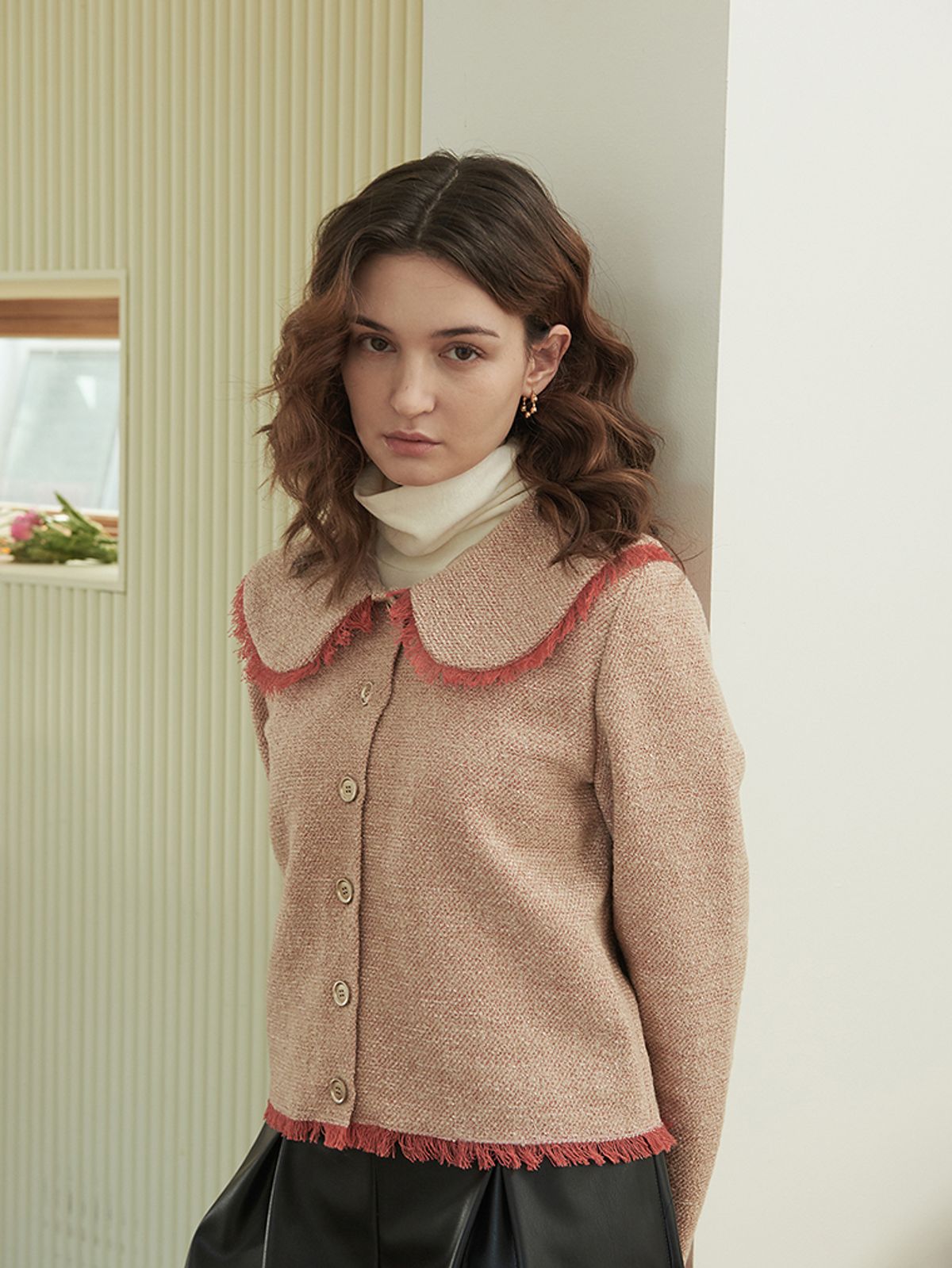 라비올렛트(LA VIOLETTE) Peter Pan-Collar Wool Blend Cardigan