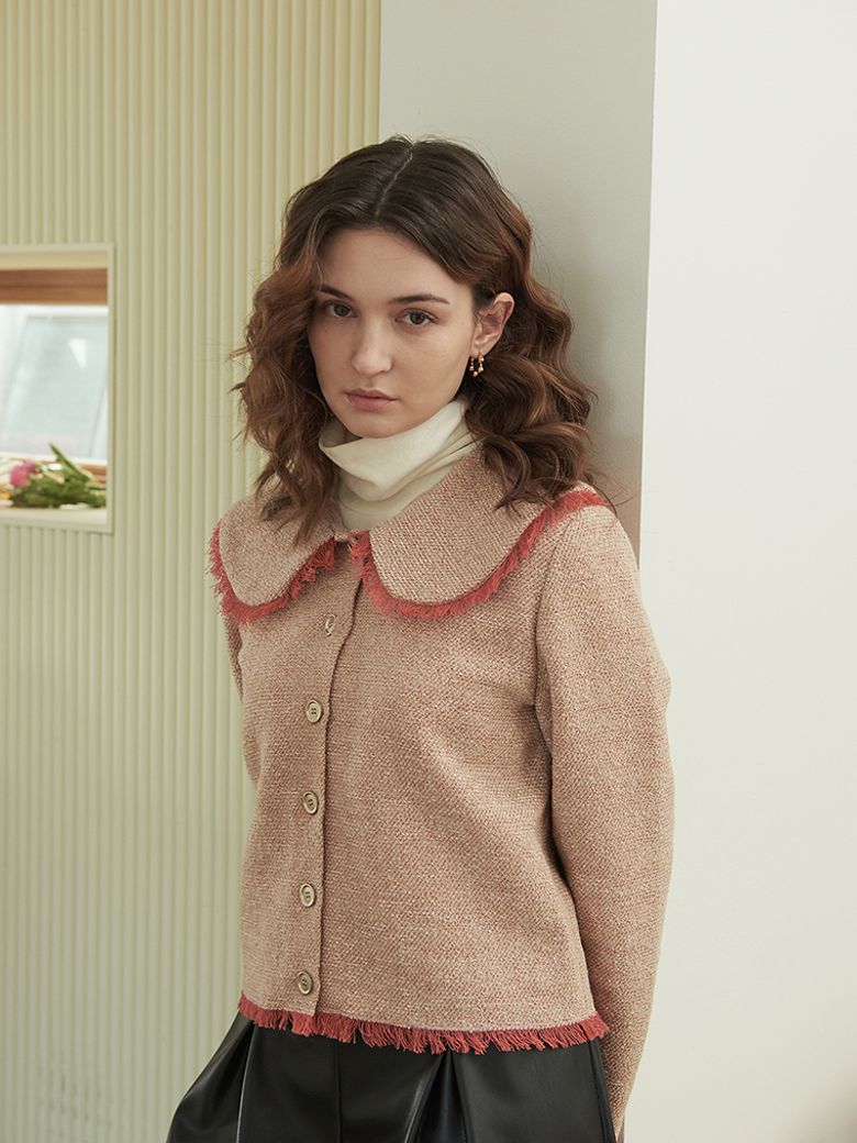Peter Pan-Collar Wool Blend Cardigan