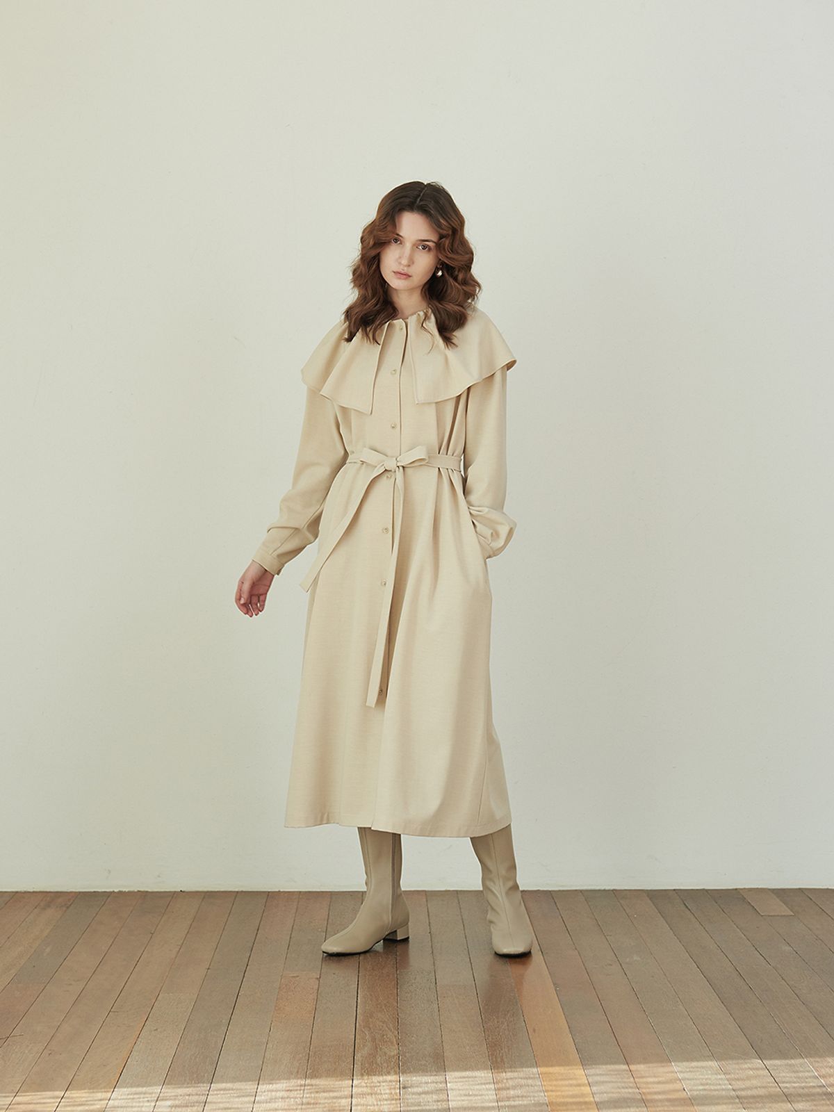 라비올렛트(LA VIOLETTE) Cape Dress - Oatmeal