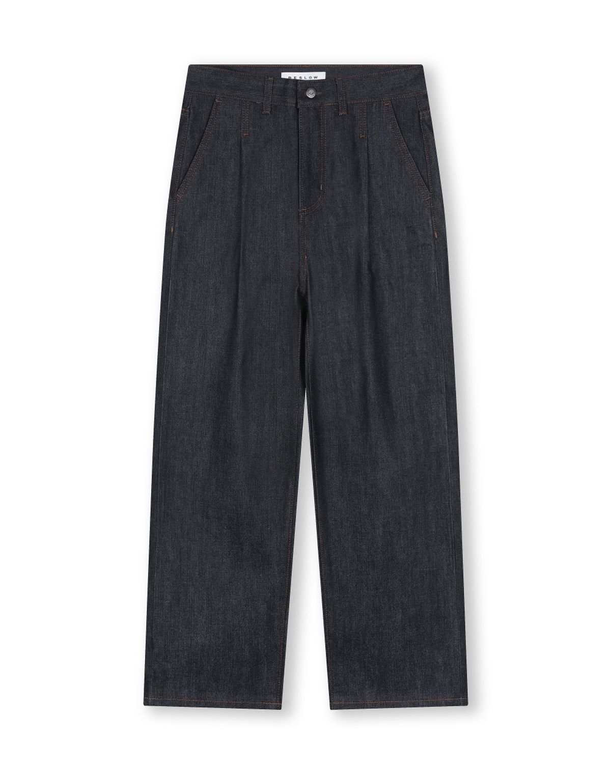 비슬로우(BESLOW) COMFY ONE TUCK SELVAGE DENIM PANTS INDIGO