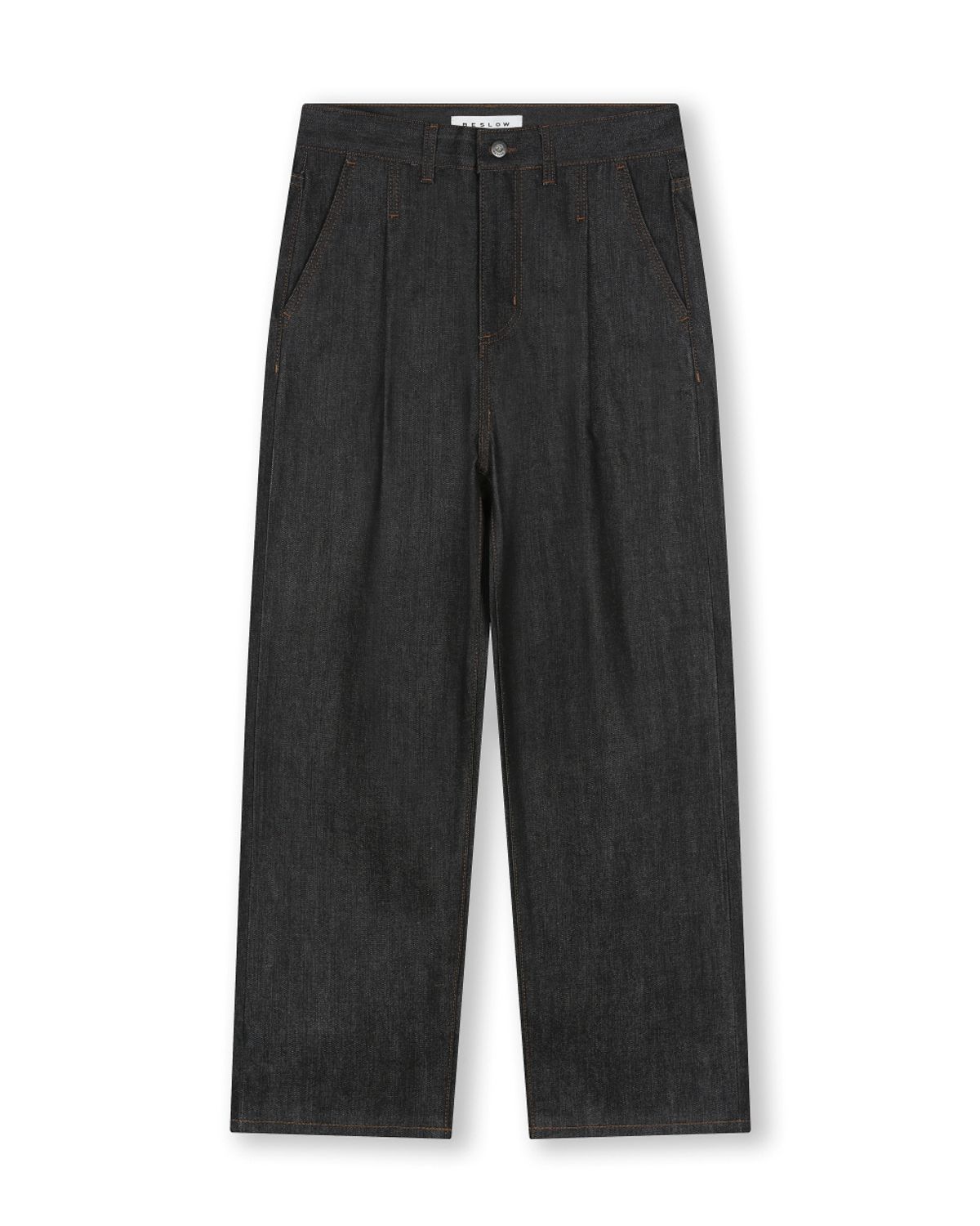 비슬로우(BESLOW) COMFY ONE TUCK SELVAGE DENIM PANTS BLACK