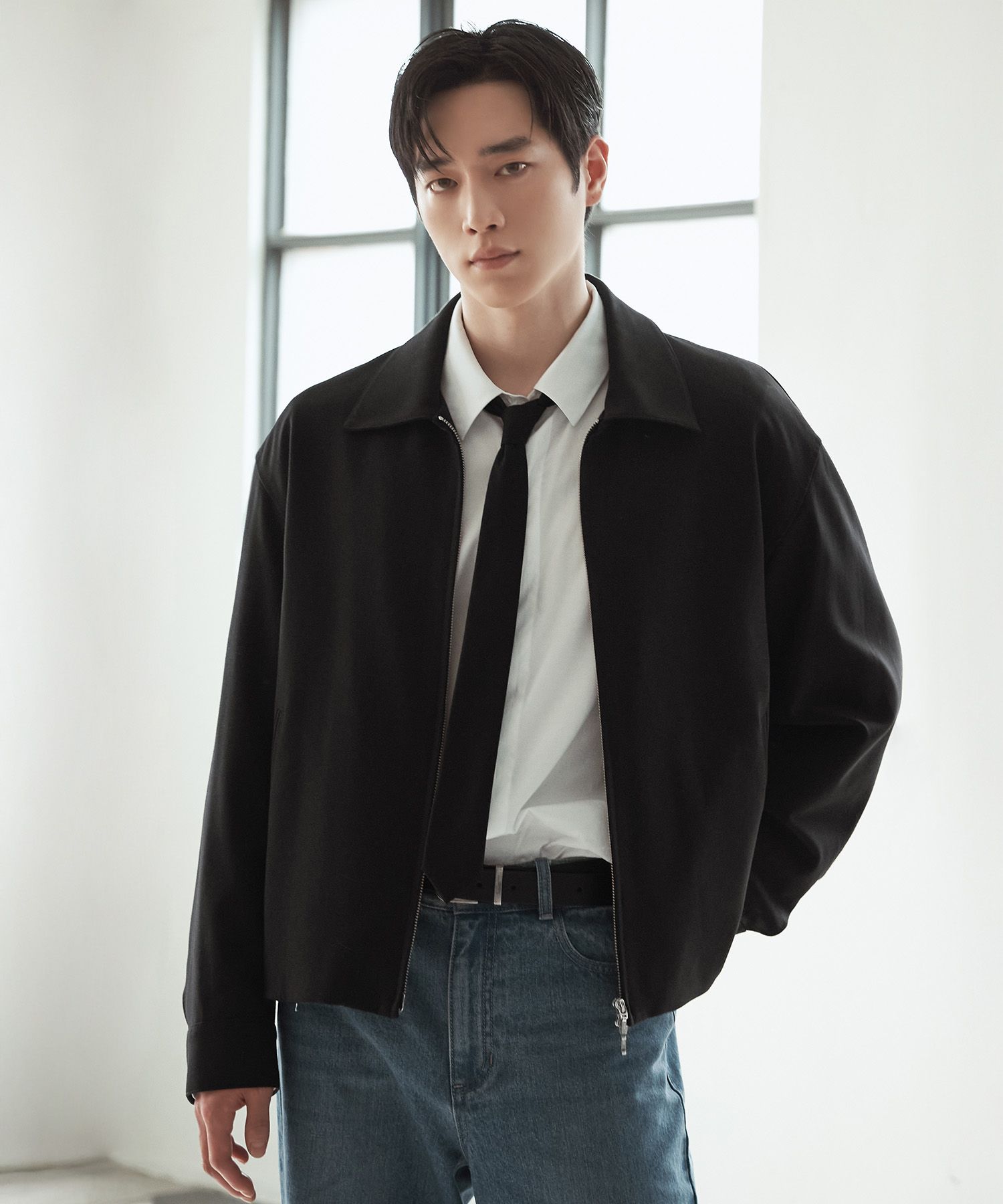 DRAW FIT Wool Blouson Jacket 黒 MUSINSA | DRAW FIT Dove Wool Blouson Jacket [BLACK]