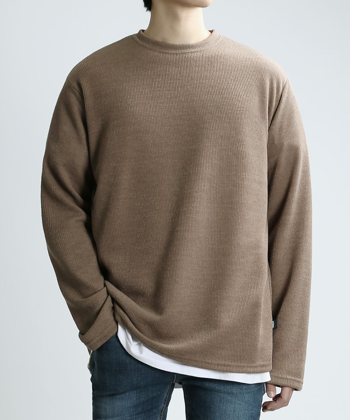 쟈니웨스트(JHONNY WEST) SINGLE TEXTURE KNIT (BROWN)