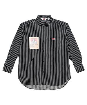 화이트라벨 패턴 셔츠 블랙