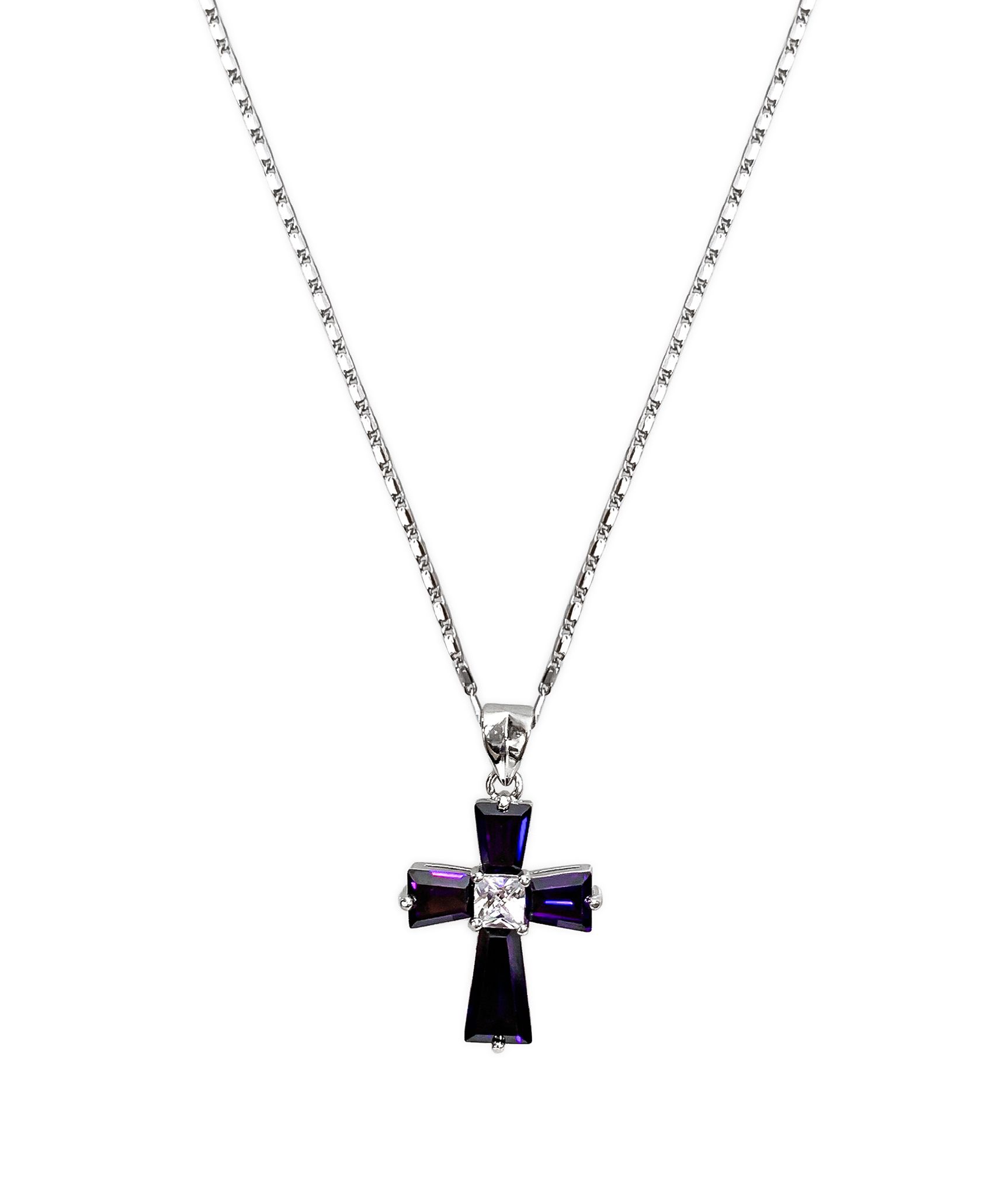 ◇BLACKPURPLE◇ dilly cross necklace MUSINSA | BLACK PURPLE Dilly Cross Necklace
