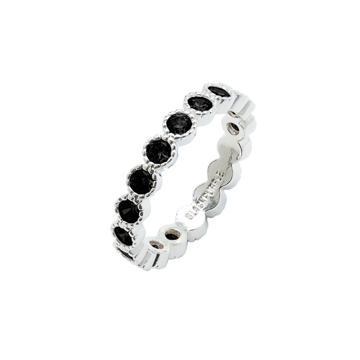 블랙 퍼플(BLACK PURPLE) 라운드 테니스 큐빅 반지 Round Tennis Cubic Ring_ 3 Colors
