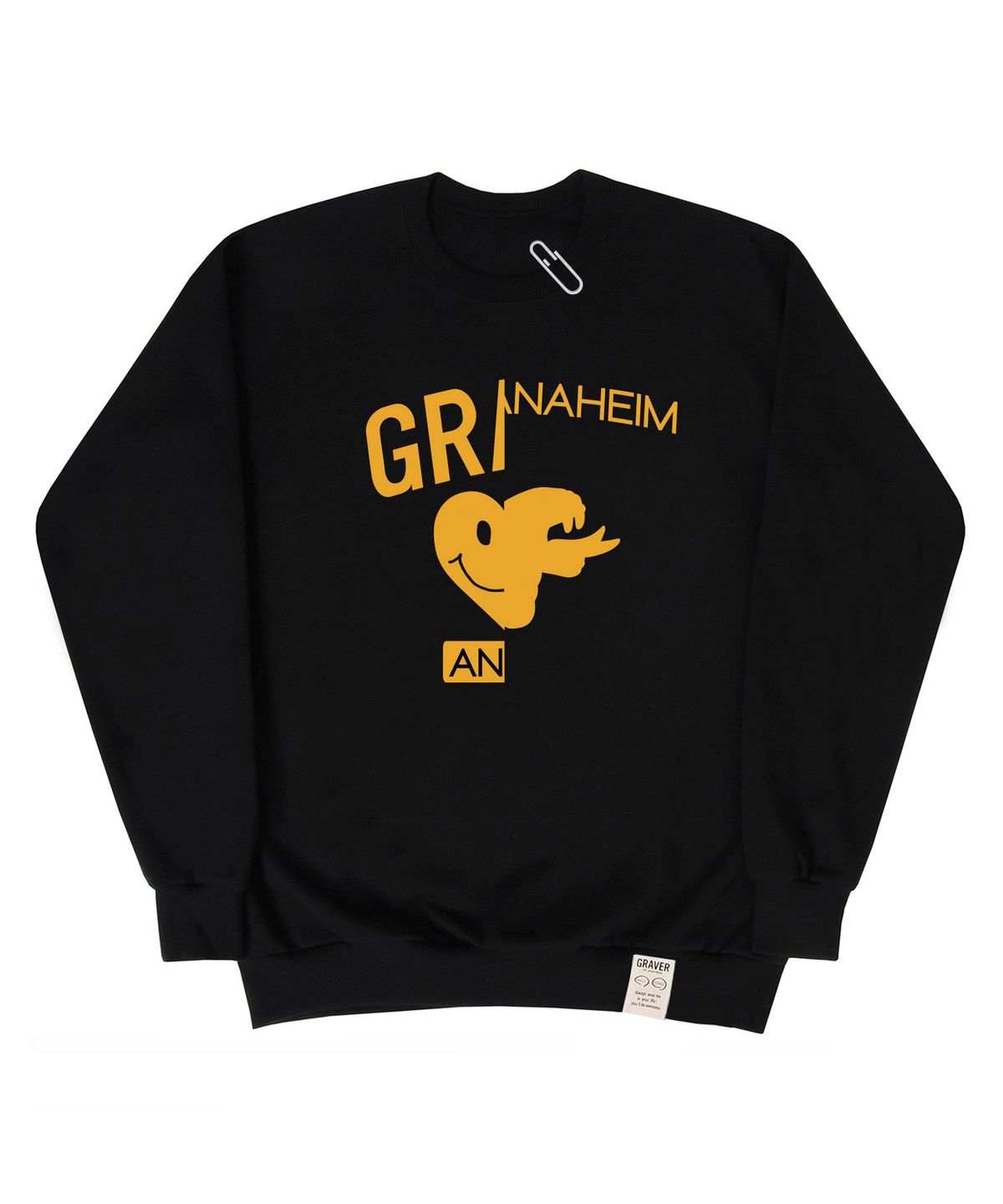 그레이버(GRAVER) [UNISEX]하트 스네이크 하프 아치로고 맨투맨_블랙