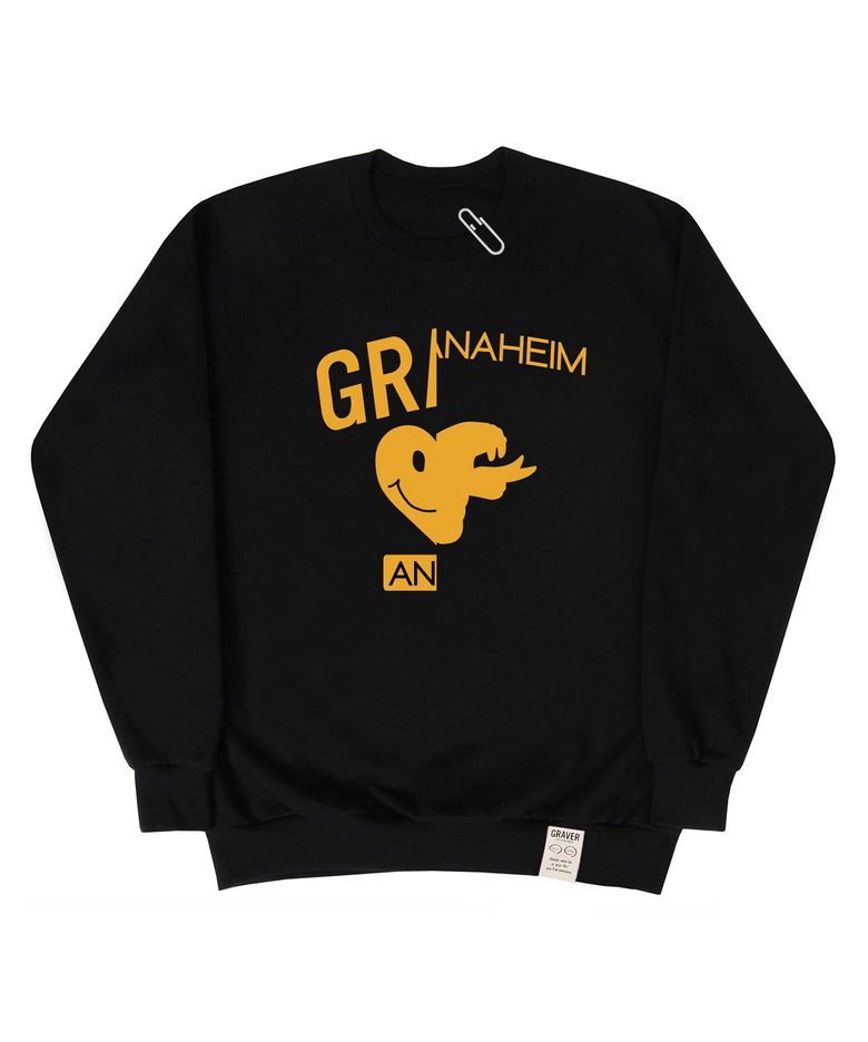 [UNISEX]하트 스네이크 하프 아치로고 맨투맨_블랙