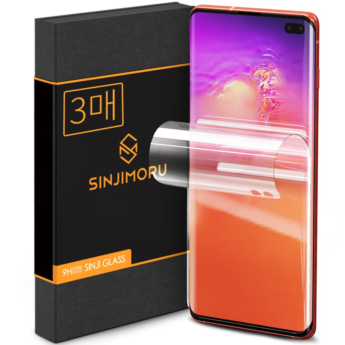 신지모루(SINJIMORU) 갤럭시 S10플러스 이지 풀커버 자가복원 TPU 휴대폰 액정보호필름 3매