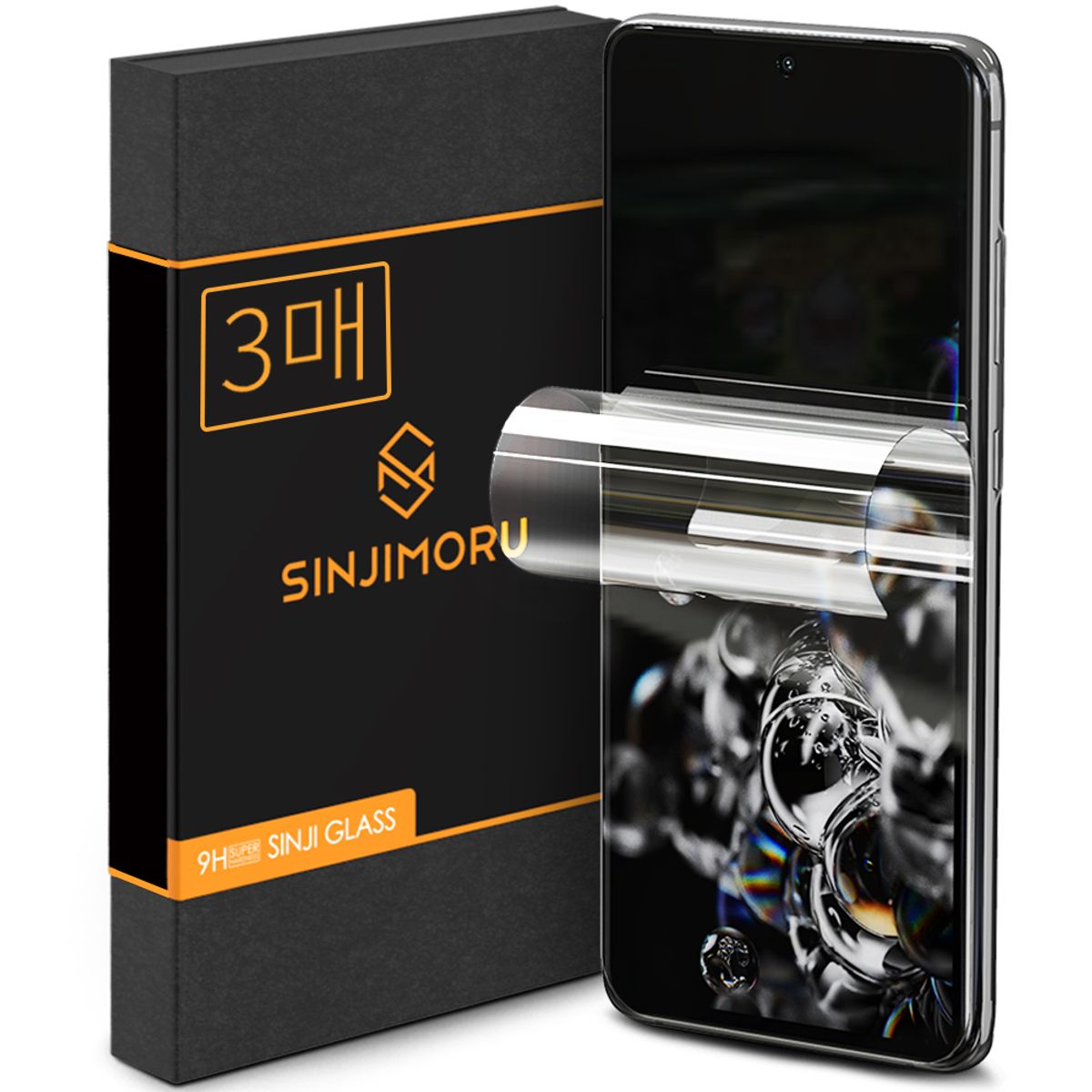 신지모루(SINJIMORU) 갤럭시 S20울트라 이지 풀커버 자가복원 TPU 휴대폰 액정보호필름 3매