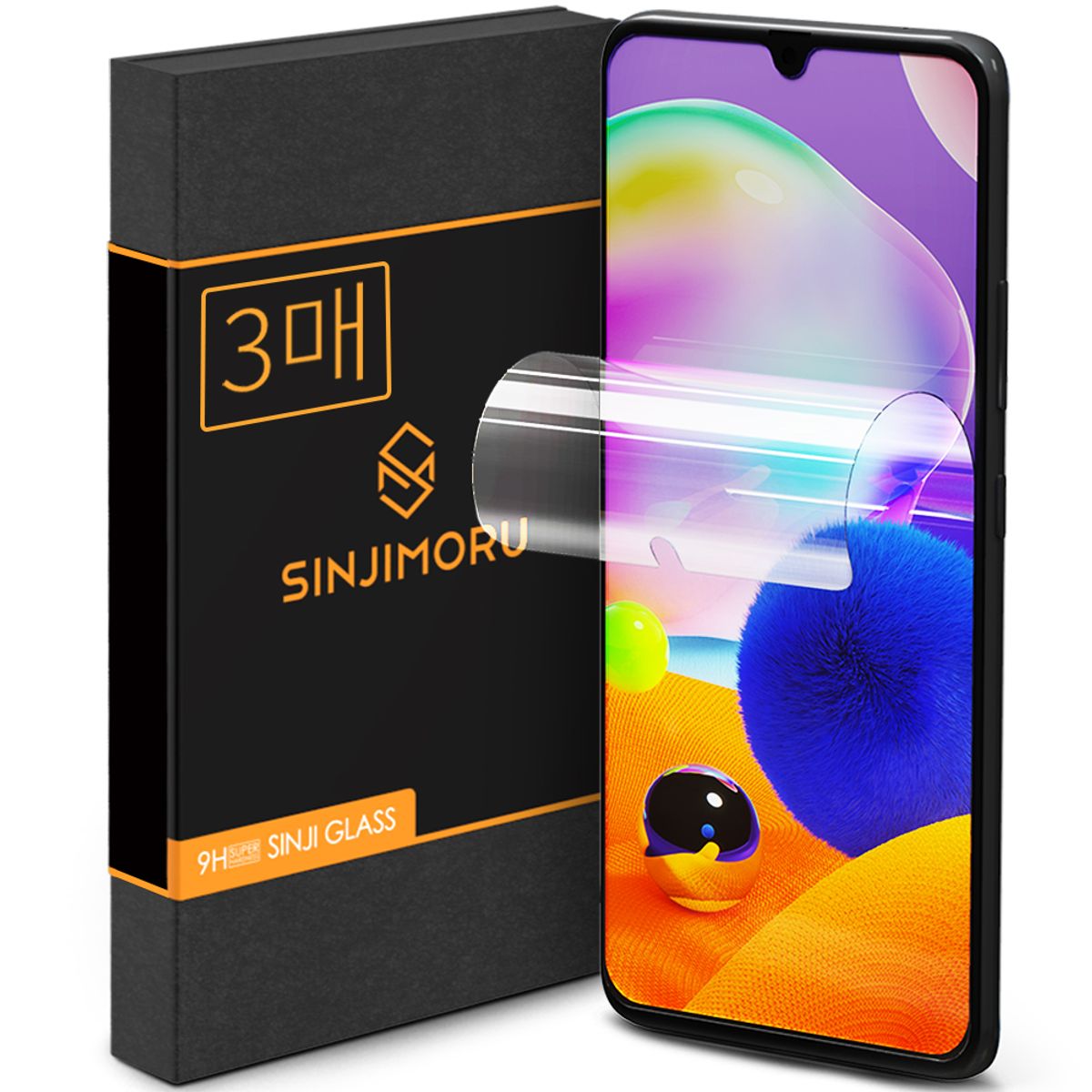 신지모루(SINJIMORU) 갤럭시 A33/A32 LTE/A31 LTE  이지 풀커버 자가복원 TPU 휴대폰 액정보호필름 3매