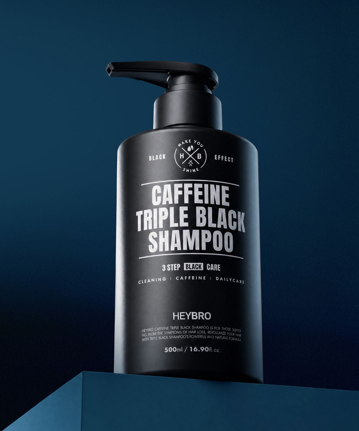 헤이브로(HEYBRO) 카페인 트리플 블랙 탈모완화 볼륨 샴푸 500ml