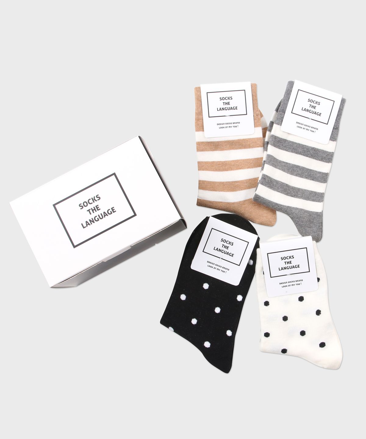 삭스더랭귀지(SOCKS THE LANGUAGE) 커스터드 양말 4SET