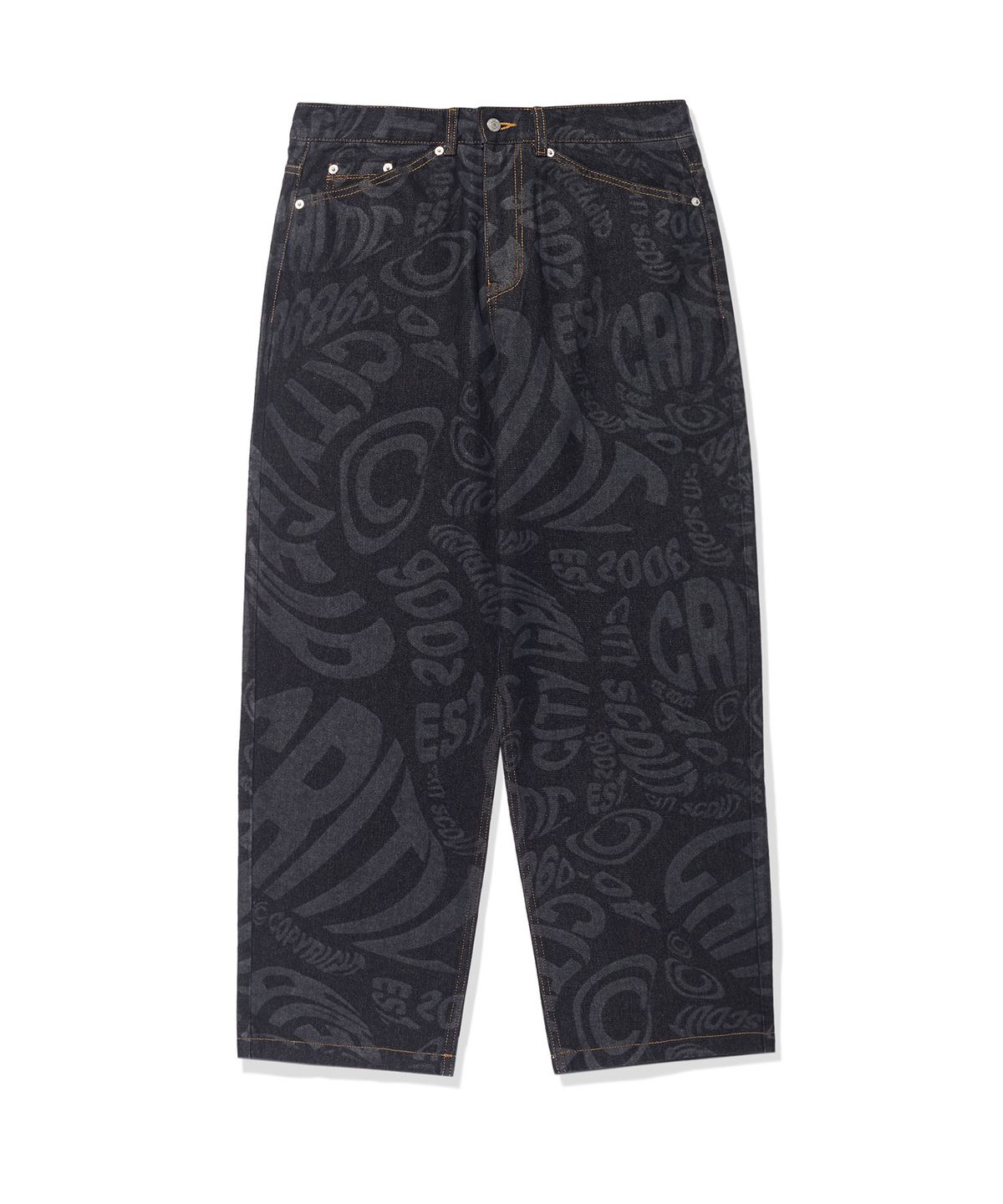크리틱(CRITIC) LASER LOGO DENIM PANTS Black