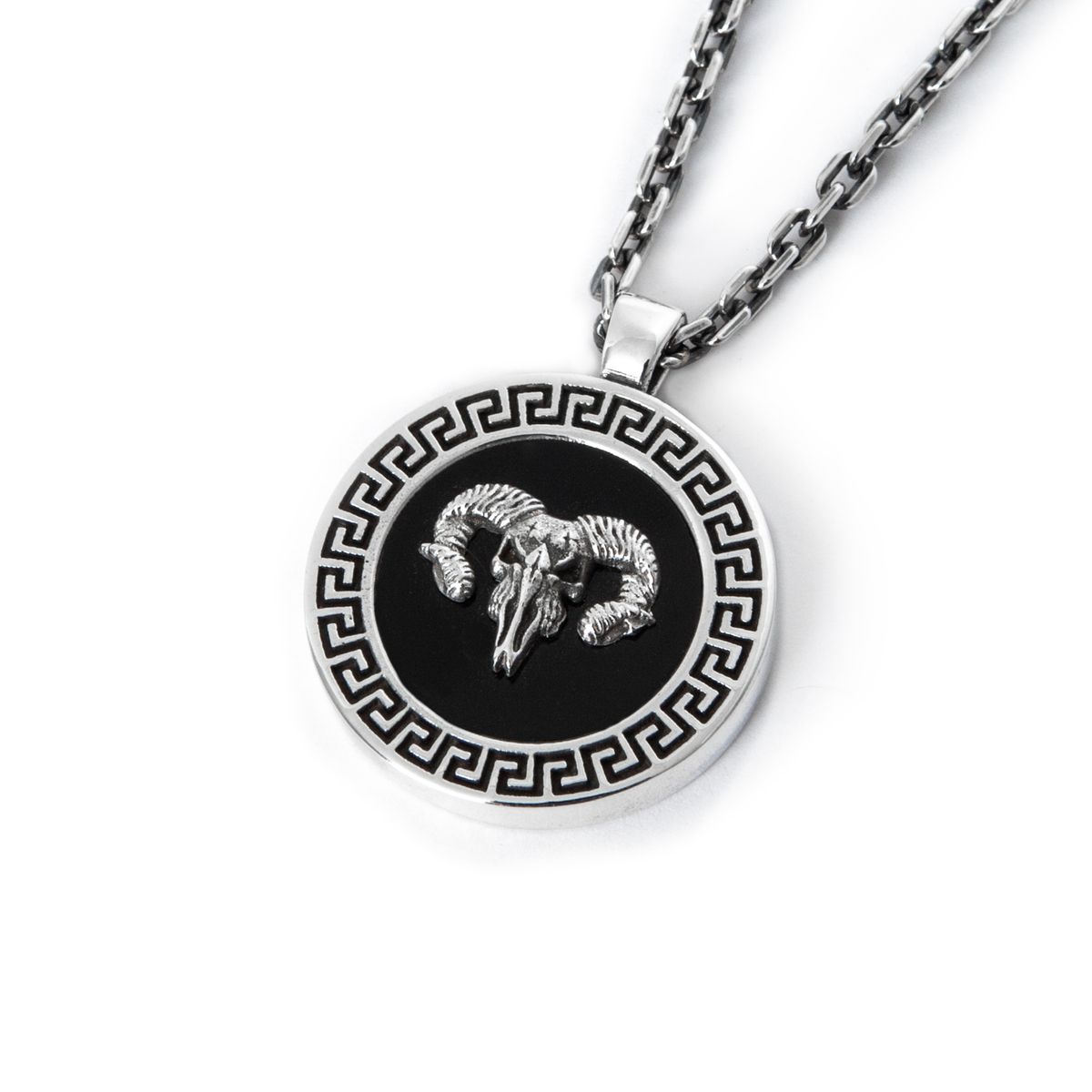 스팅925(STING925) Meander Round Onyx Pendant