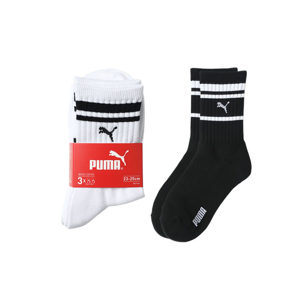 푸마양말(PUMA SOCKS) 장목 크루 보더 삭스 3PACK [사이즈/컬러 선택]
