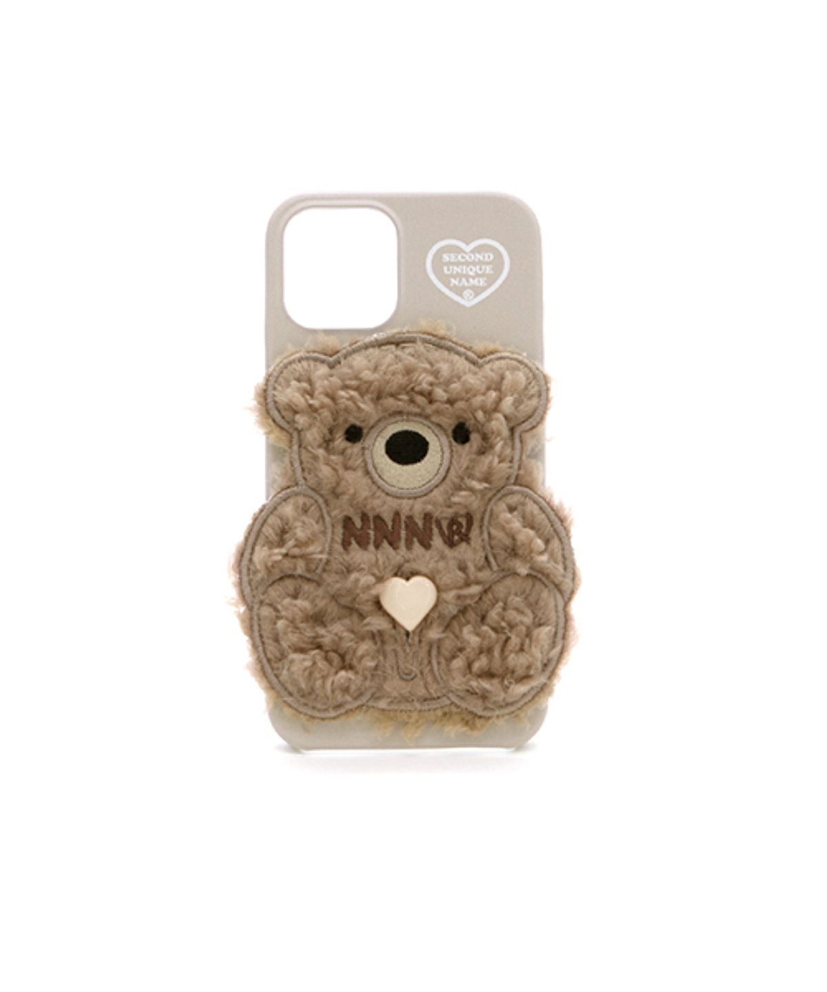 세컨드유니크네임(SECOND UNIQUE NAME) SUN CASE PATCH FLEECE BEAR MOCHA CREAM