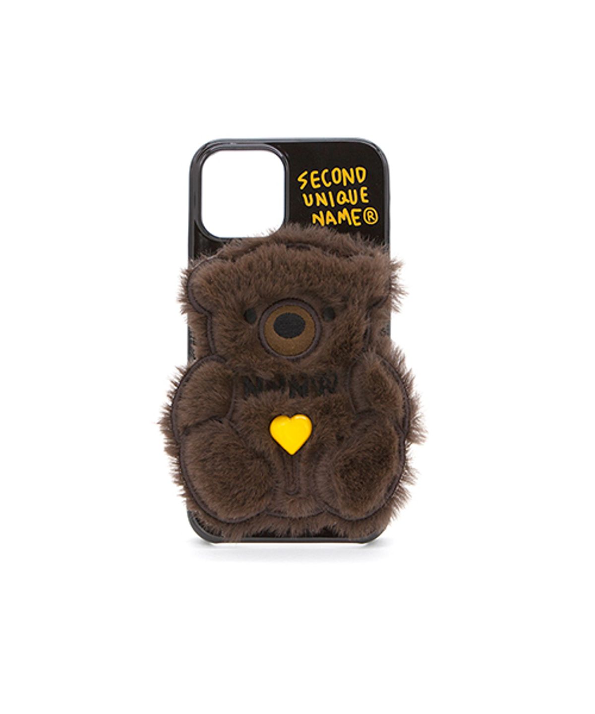 세컨드유니크네임(SECOND UNIQUE NAME) SUN CASE PATCH FUR BEAR DARK BROWN