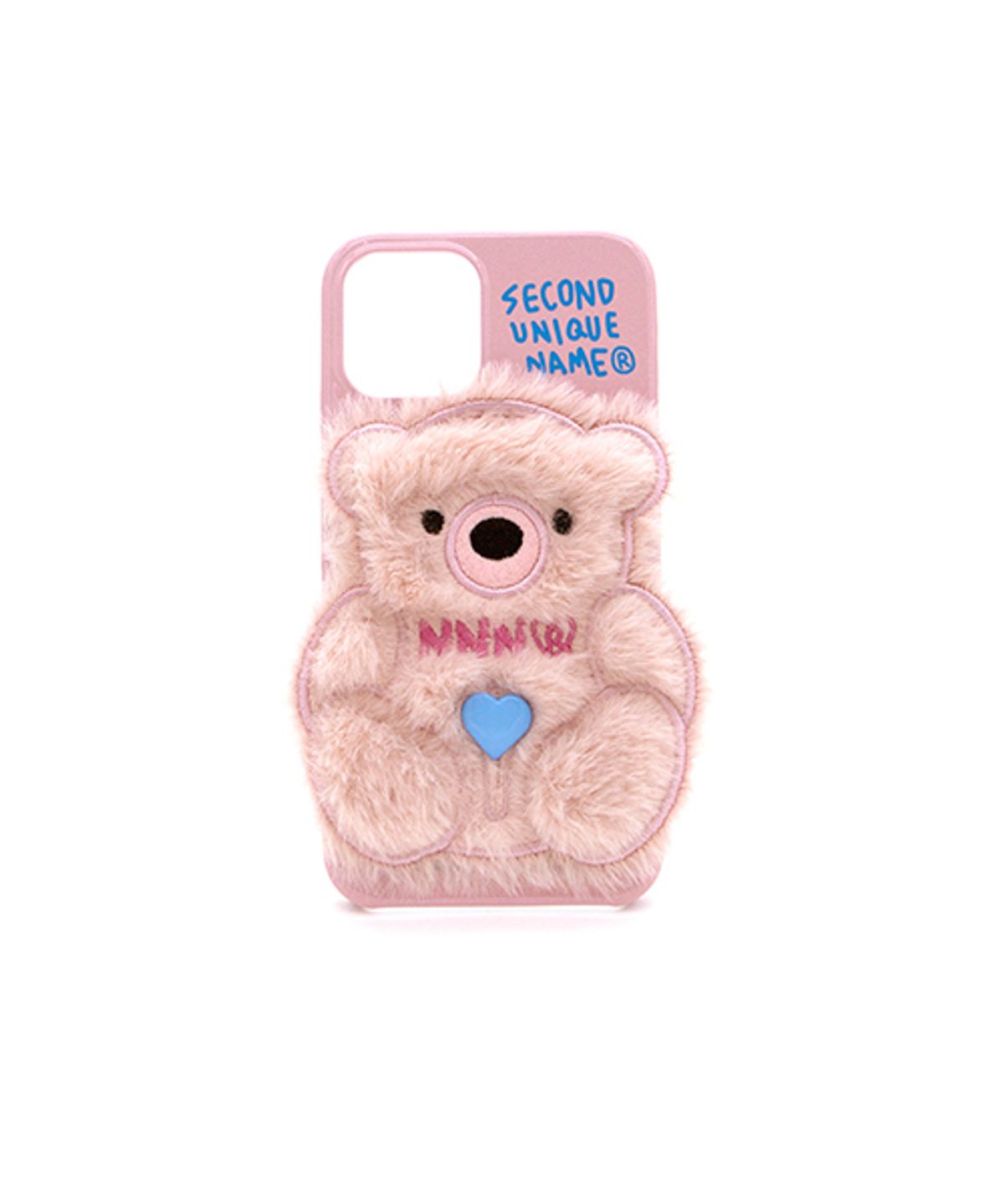 세컨드유니크네임(SECOND UNIQUE NAME) SUN CASE PATCH FUR BEAR LIGHT PINK