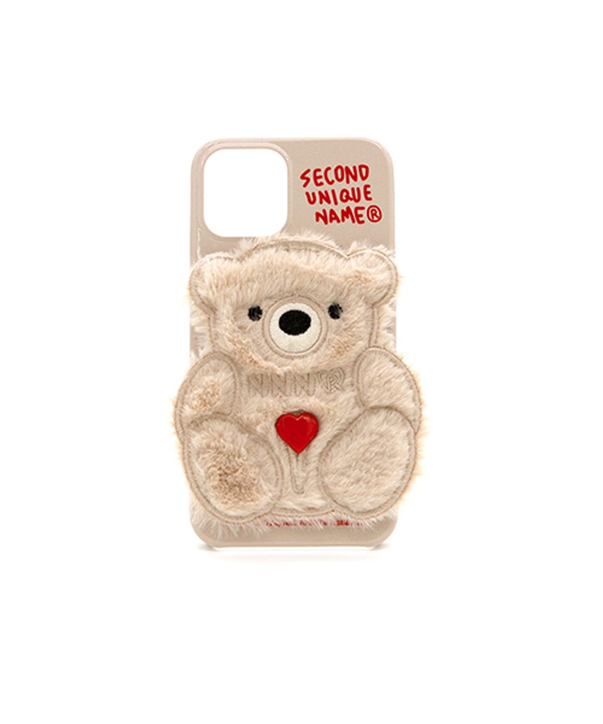 세컨드유니크네임(SECOND UNIQUE NAME) SUN CASE PATCH FUR BEAR MILKY IVORY