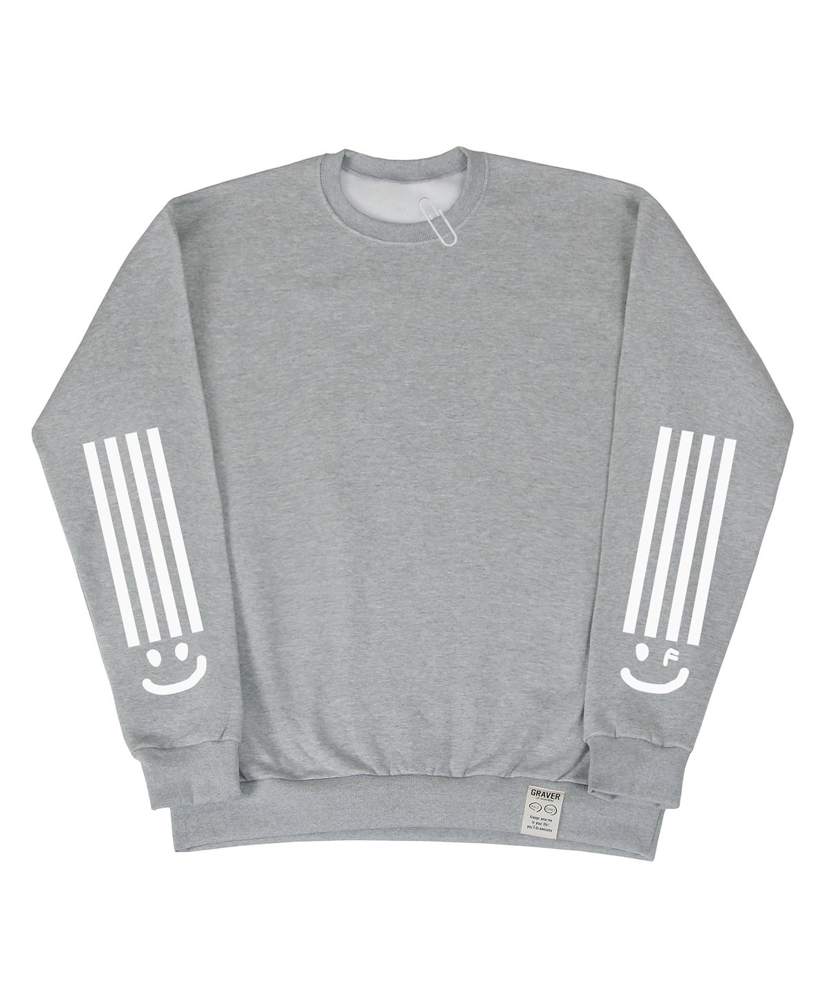 그레이버(GRAVER) [UNISEX]4라인 스마일드로잉 맨투맨_그레이