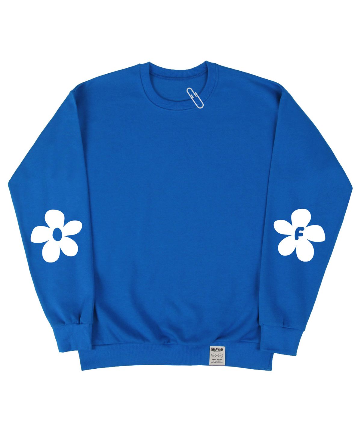 그레이버(GRAVER) [UNISEX]엘보우 OF 드로잉 플라워 맨투맨_코발트블루