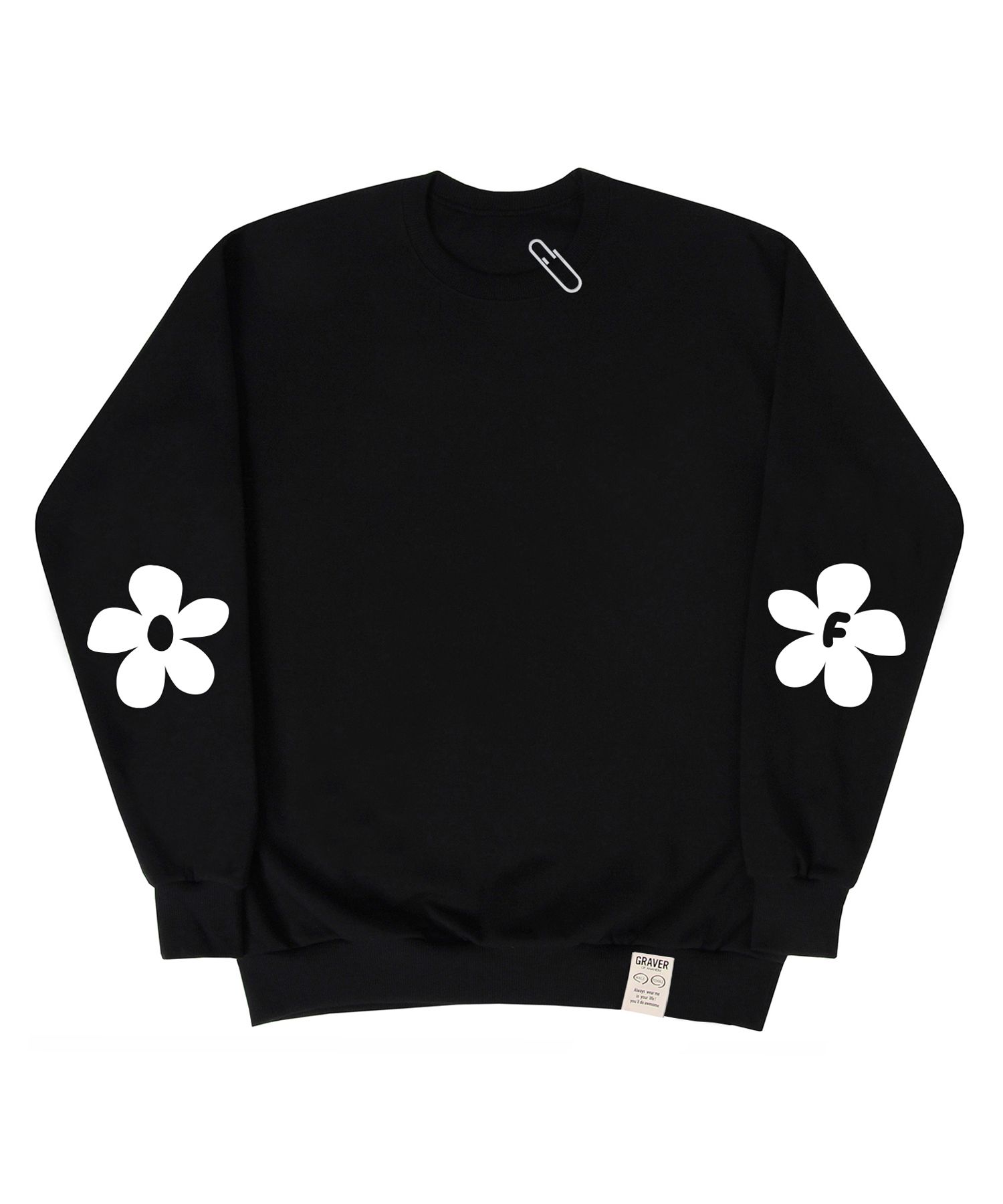 【GRAVER】Elbow OF Drawing Flower White Clip Sweatshirt MUSINSA | GRAVER [UNISEX] ELBOW OF DRAWING FLOWER WHITE CLIP