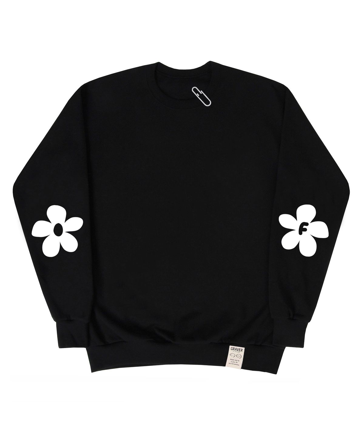 그레이버(GRAVER) [UNISEX]엘보우 OF 드로잉 플라워 맨투맨_블랙