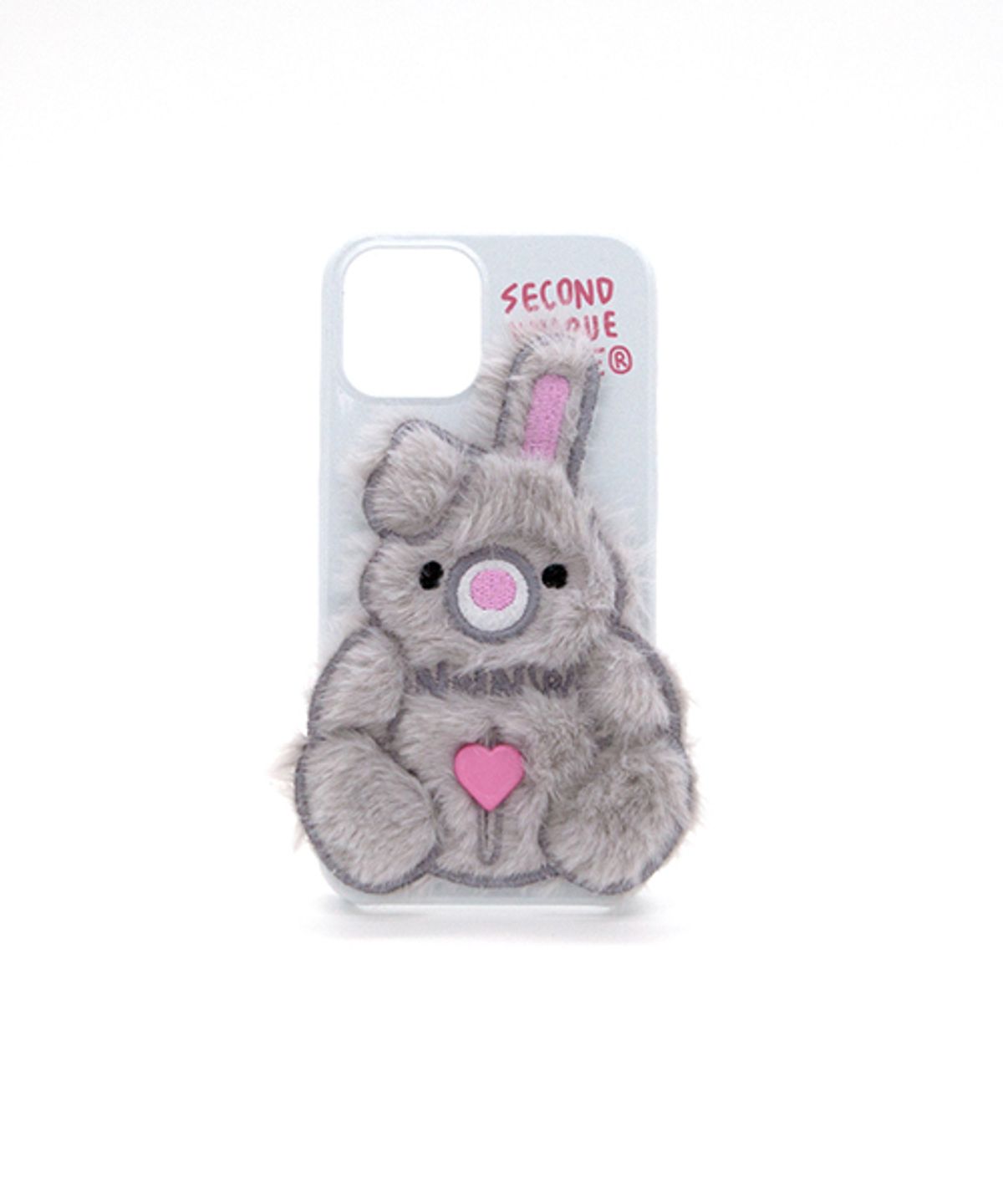 세컨드유니크네임(SECOND UNIQUE NAME) SUN CASE PATCH FUR RABBIT NOISE WHITE