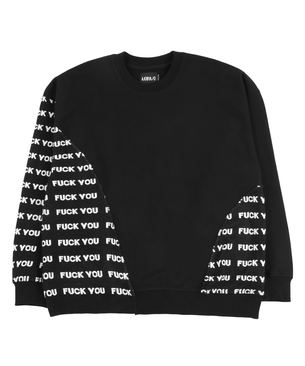 아조바이아조(AJOBYAJO) FUXX YOU Knit Mixed Sweatshirt [Black]
