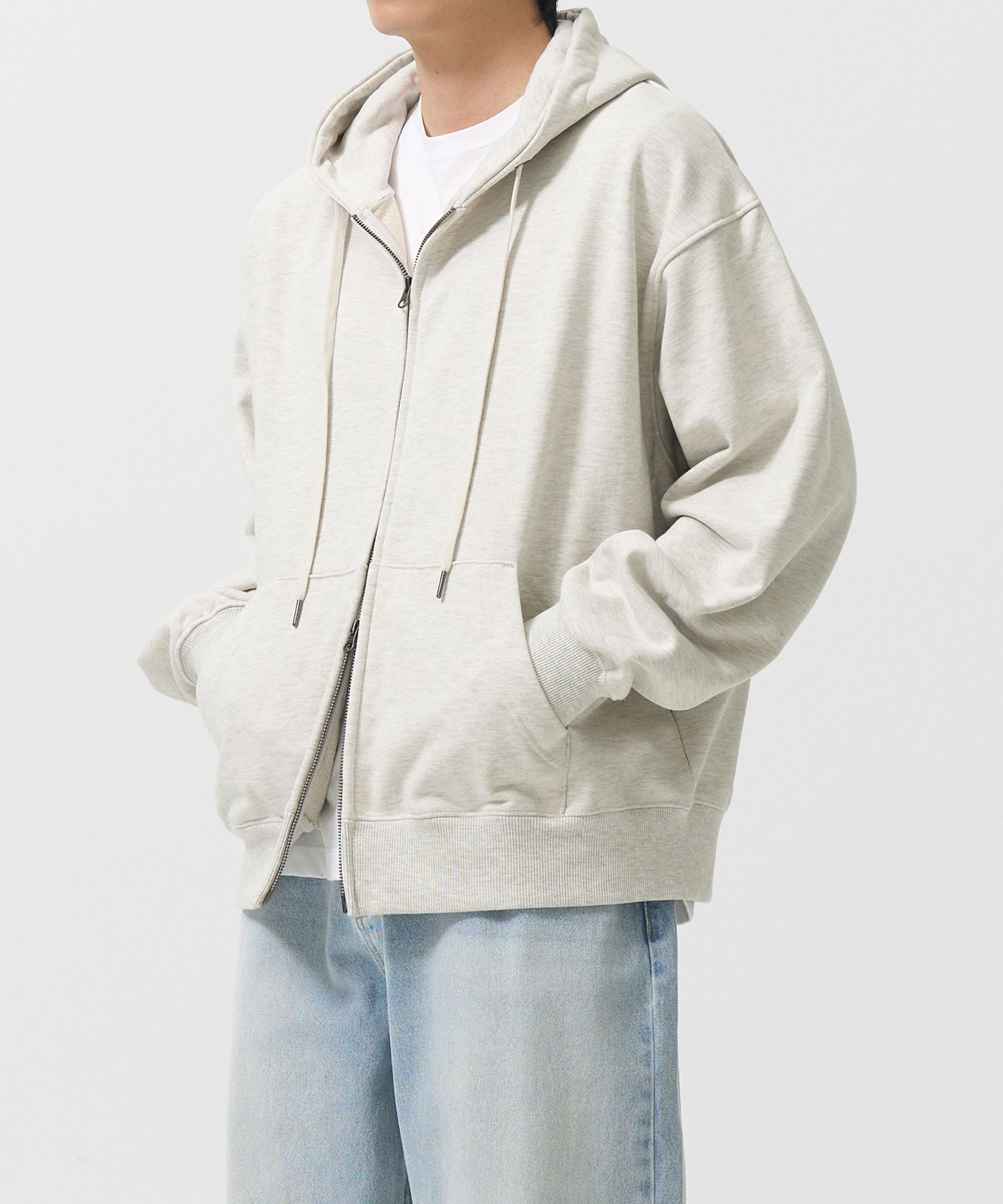 パーカー・フーディ TOFFEE 2WAY SWEAT HOODIE ZIP-UP OATMEAL TAF-2WHZU01OM MUSINSA | TOFFEE 2WAY SWEAT ZIP-UP HOODIE (OATMEAL)