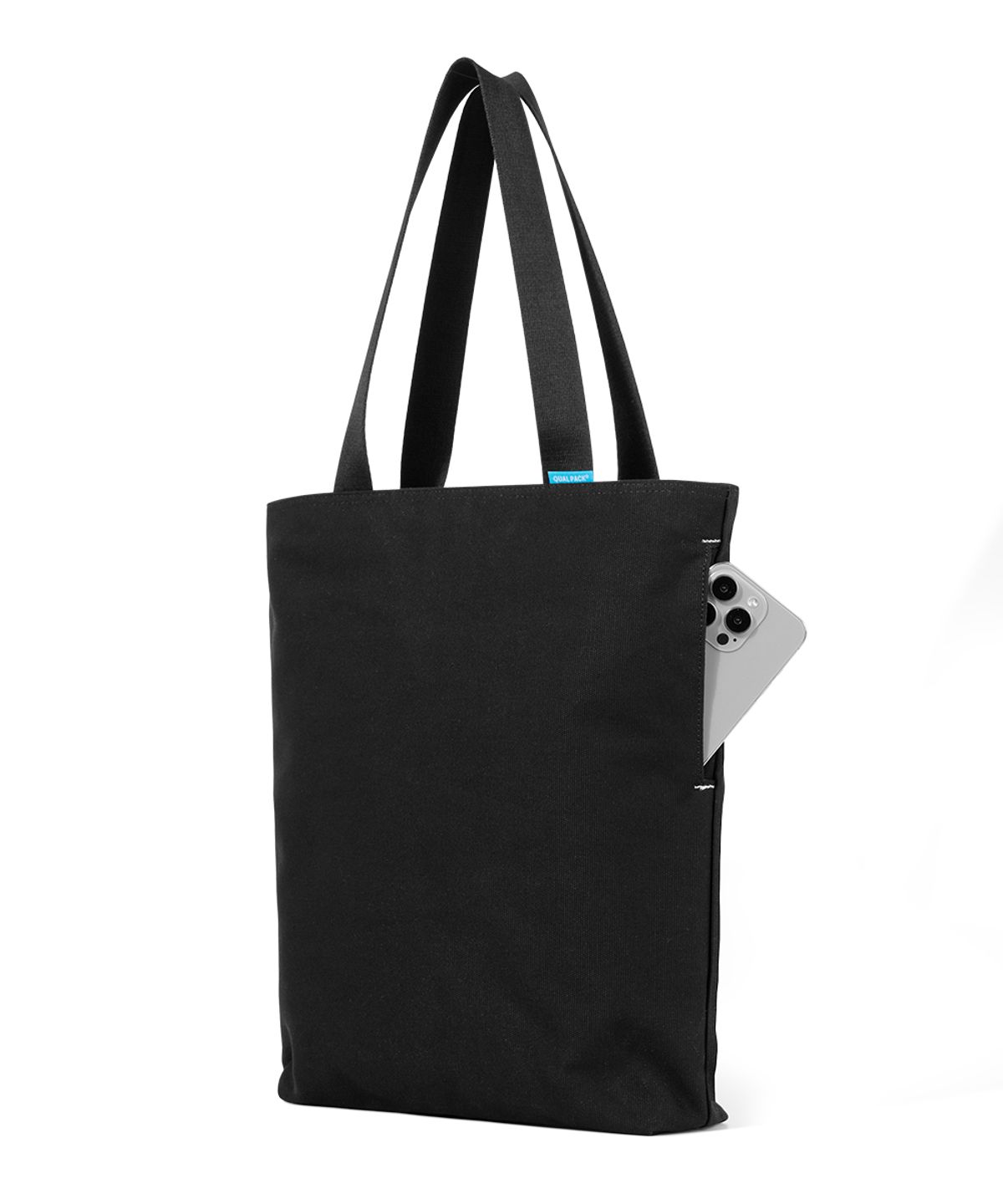 퀄팩(QUALPACK) 포켓 캔버스 숄더백 QC10 블랙