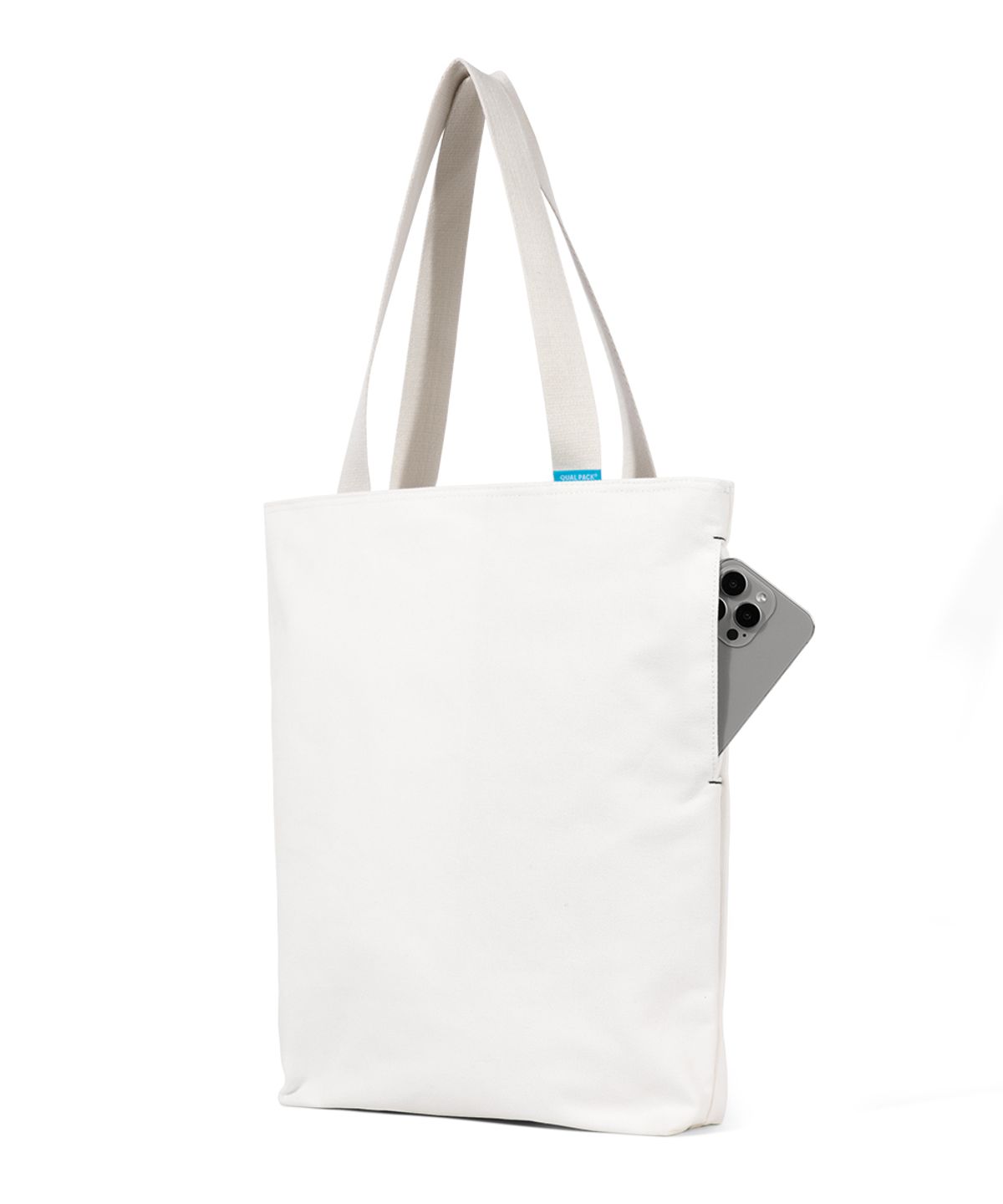 퀄팩(QUALPACK) 포켓 캔버스 숄더백 QC10 아이보리
