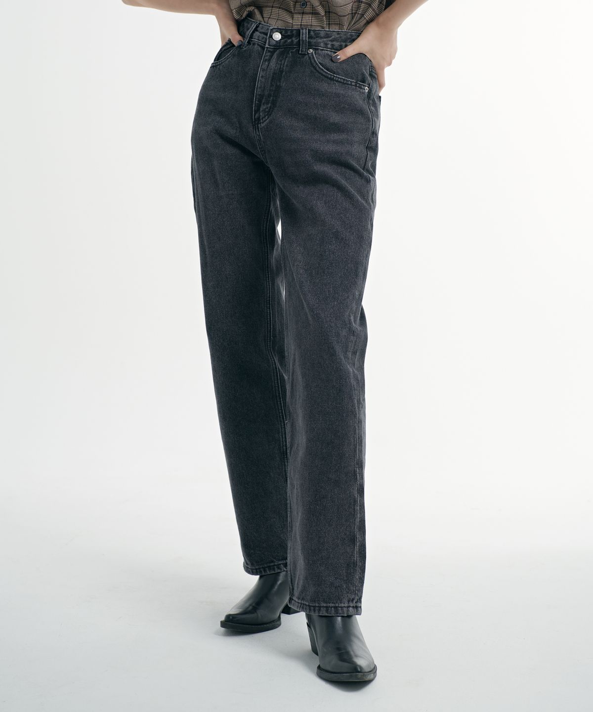 기프트오리지널(GIFTORIGINAL) (UNISEX) 와이드 데님팬츠_D/GREY