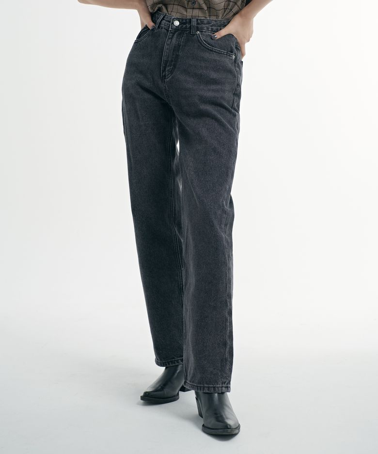 (UNISEX) 와이드 데님팬츠_D/GREY