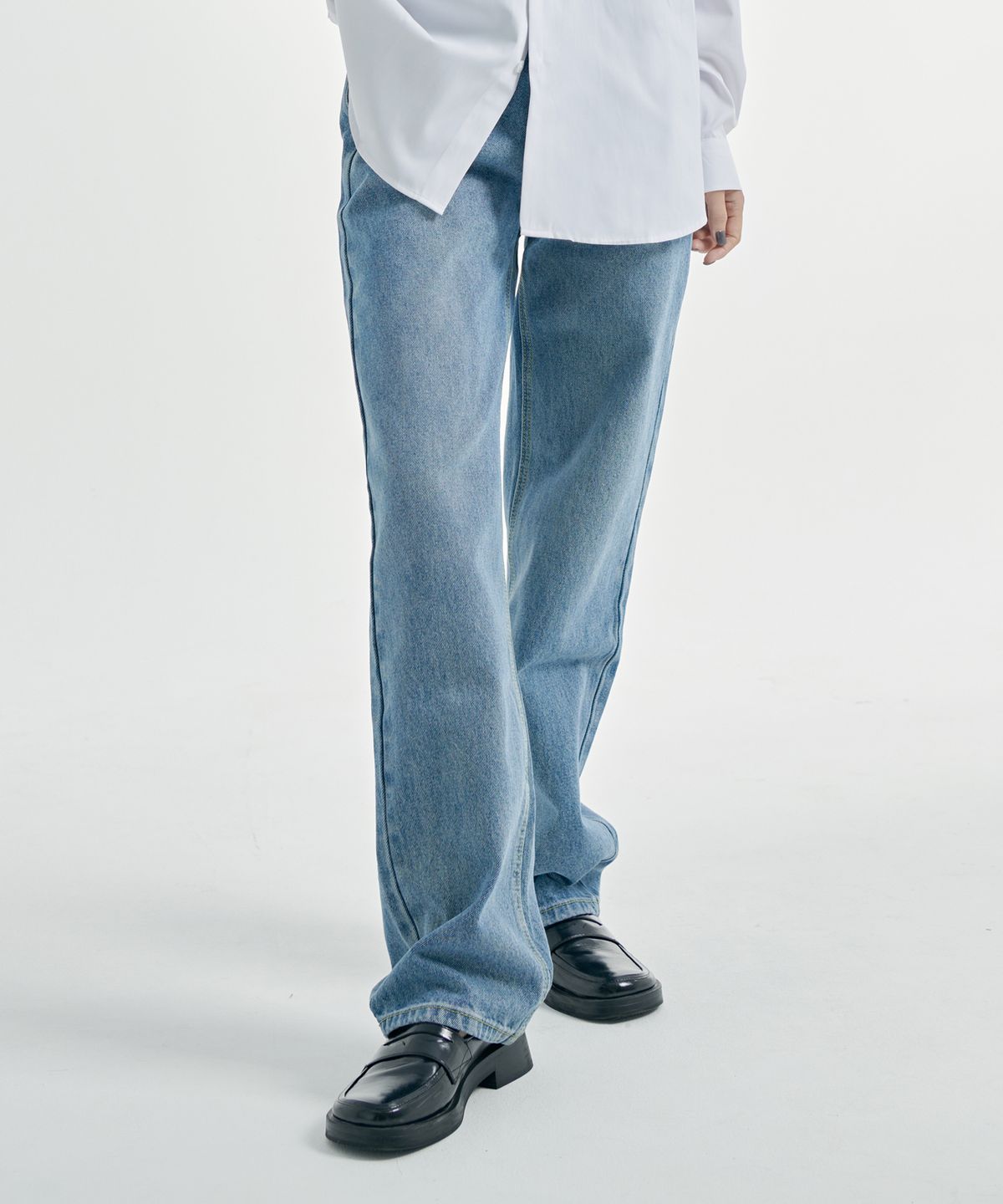 기프트오리지널(GIFTORIGINAL) (UNISEX) 와이드 데님팬츠_BLUE