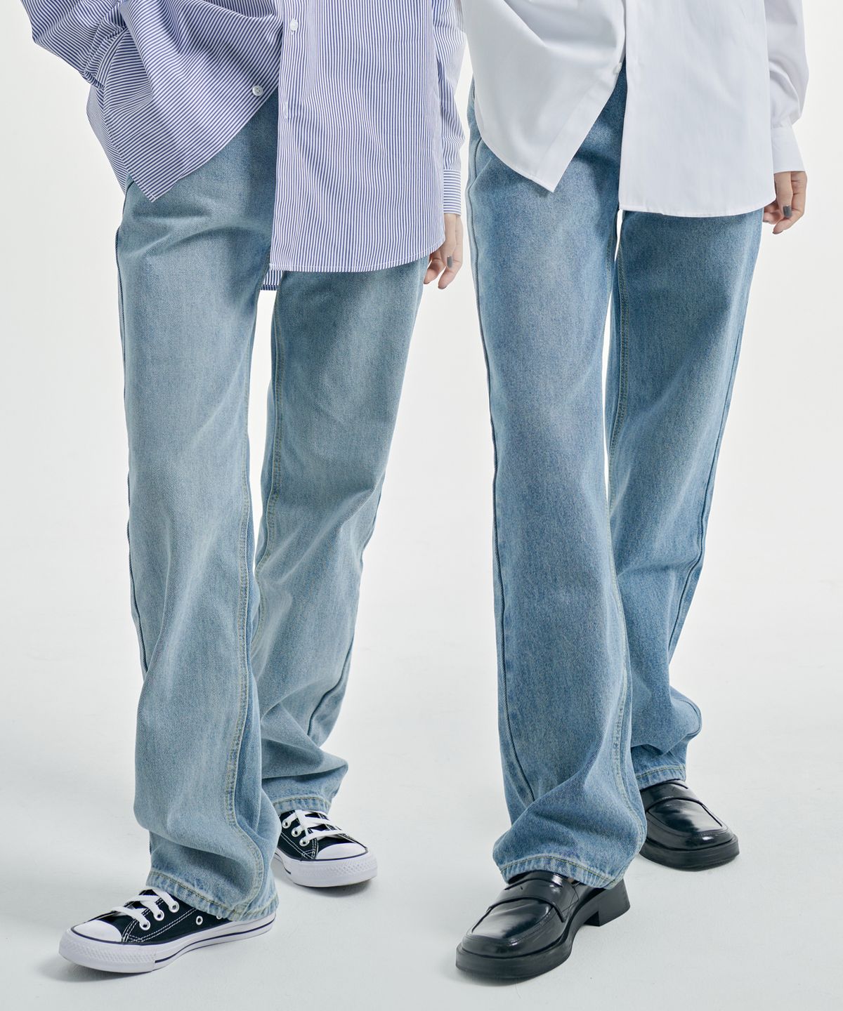 기프트오리지널(GIFTORIGINAL) [패키지] (UNISEX) 와이드 데님팬츠 2Pack