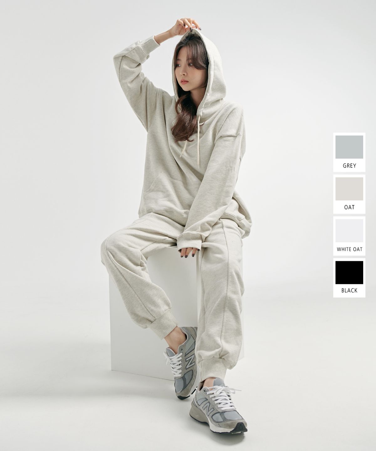 기프트오리지널(GIFTORIGINAL) [SET] (UNISEX) G 로고 스웨트 후디(쭈리VER) + (UNISEX) G 로고 스웨트 팬츠(쭈리VER)