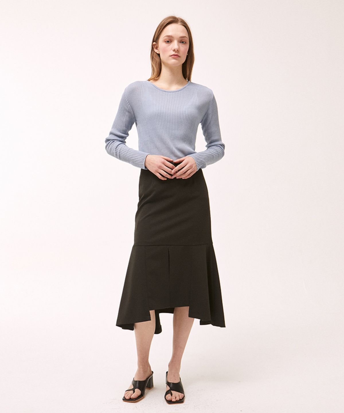 논로컬(NONLOCAL) Slit Mermaid Skirt - Black